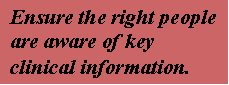 Ensure the right pople are aware of key clinicla information.