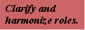 Clarify and harmonize roles.